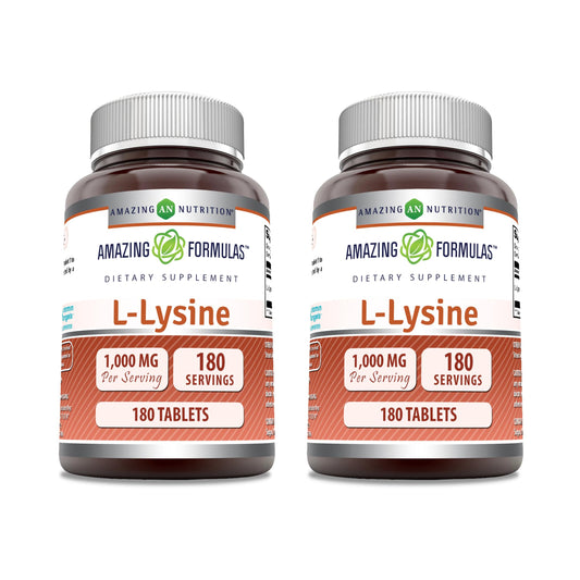 Amazing Formulas L-Lysine 1000mg Tablets – Non-GMO, Gluten Free, Made in USA (2 Pack) BritishVita | Premium UK Vitamins & Wellness Supplements