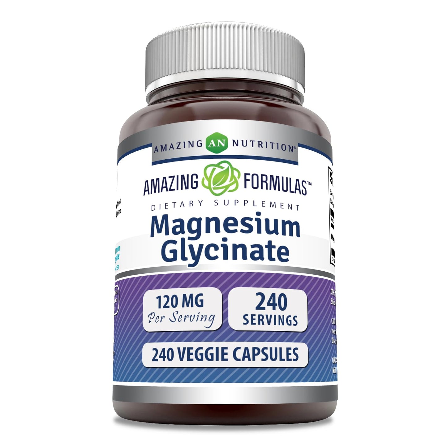 Amazing Formulas Magnesium Glycinate 120 mg – Veggie Capsules | Non-GMO | Gluten Free (240 Count)