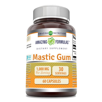 Amazing Formulas Mastic Gum 1000 mg – 60 Count Capsules – Non-GMO, Gluten Free, Made in USA