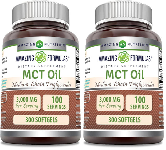 Amazing Formulas MCT Oil Softgels – 1000 Mg per Serving, Non-GMO, Gluten-Free, Made in USA (2 Pack, 300 Count) BritishVita | Premium UK Vitamins & Wellness Supplements