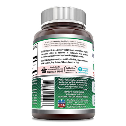 Amazing Formulas Melatonin Chewable 5 mg | 250 Tablets | Made in USA | Strawberry