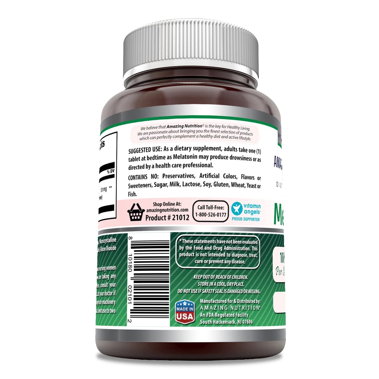 Amazing Formulas Melatonin 10 mg Supplement – 120 Count, Non-GMO, Gluten-Free, Made in USA