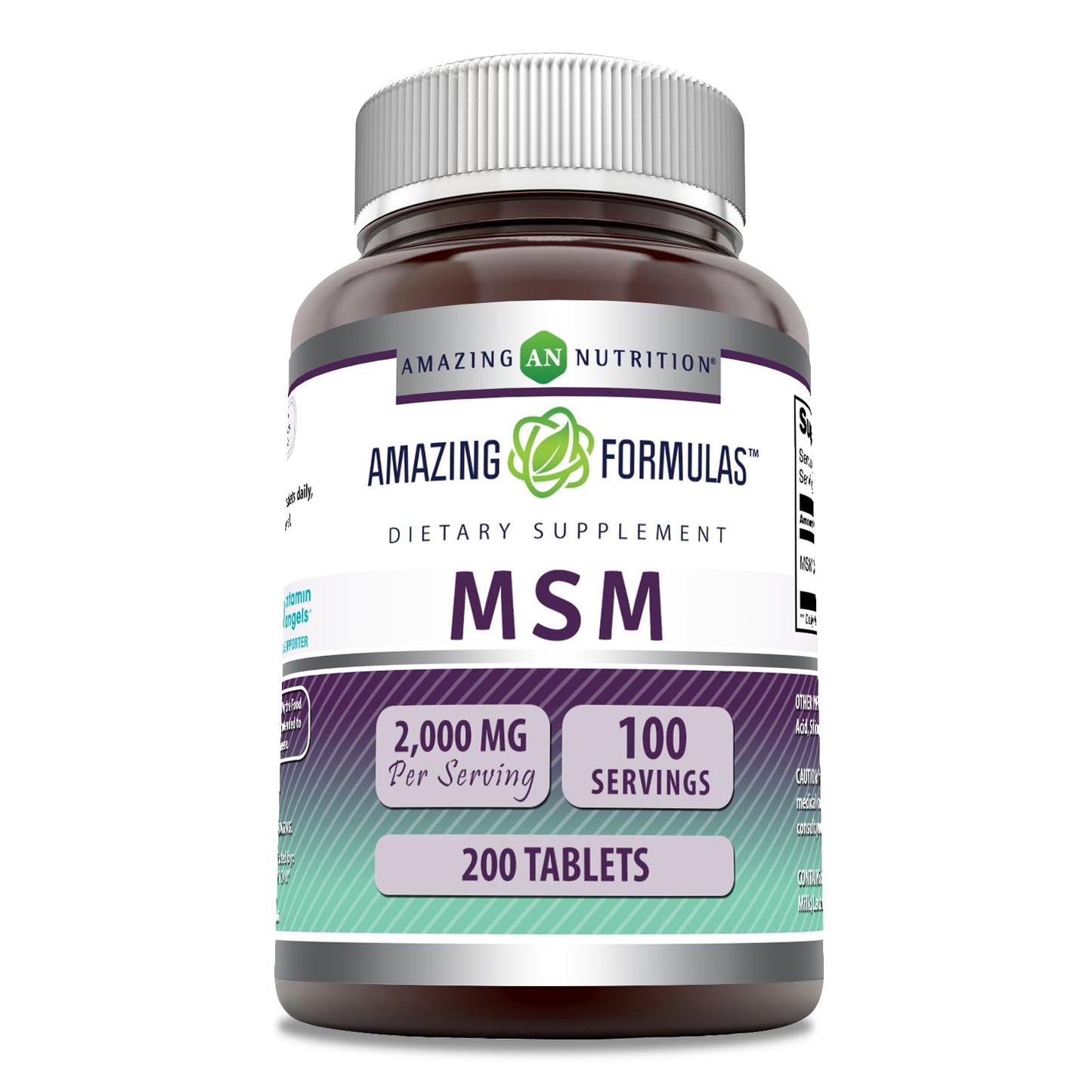 Amazing Formulas MSM Supplement – 1000 mg per Serving, 200 Tablets, Non-GMO, Gluten Free, Made in USA