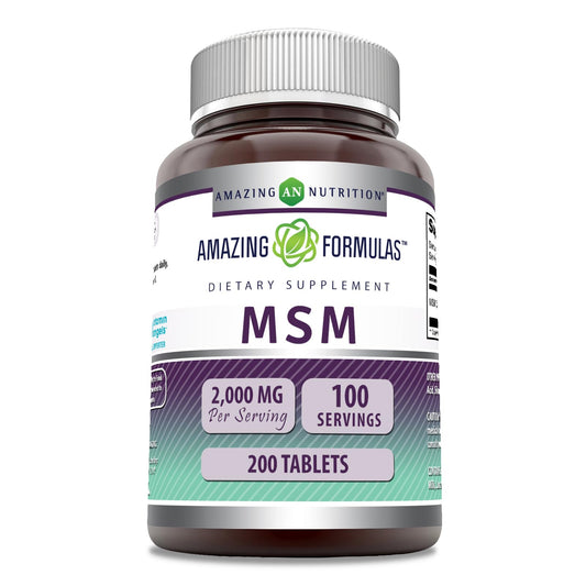 Amazing Formulas MSM Supplement – 1000 mg per Serving, 200 Tablets, Non-GMO, Gluten Free, Made in USA BritishVita | Premium UK Vitamins & Wellness Supplements