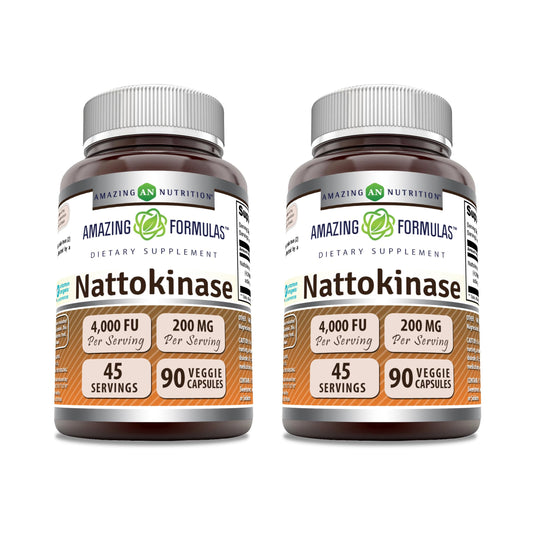 Amazing Formulas Nattokinase 100 mg Veggie Capsules – 2000 FU, Non-GMO, Gluten Free, USA Made (90 Count, 2 Pack) BritishVita | Premium UK Vitamins & Wellness Supplements