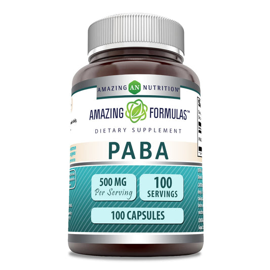 Amazing Formulas PABA 500 Mg Supplement – 100 Capsules, Non-GMO, Gluten-Free, Made in USA BritishVita | Premium UK Vitamins & Wellness Supplements