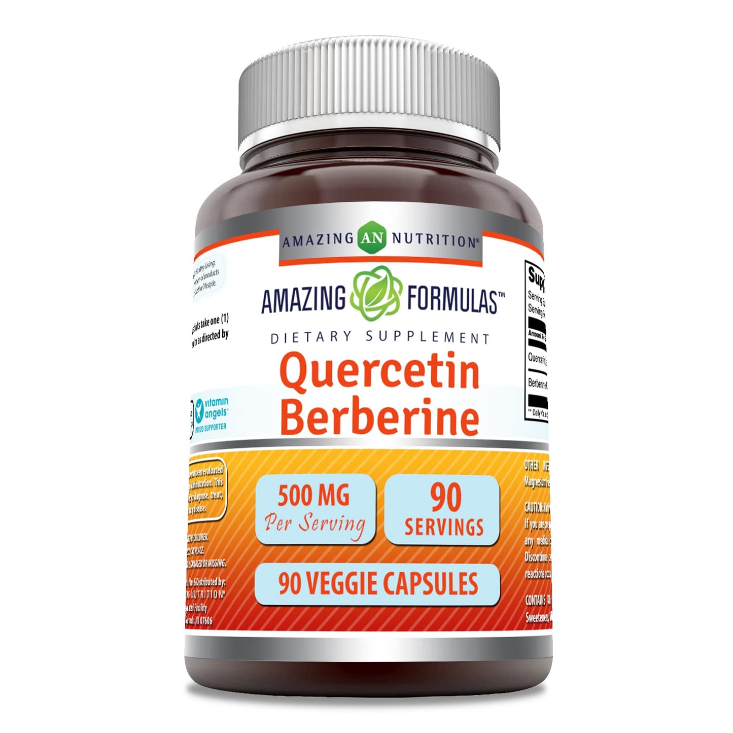 Amazing Formulas Quercetin & Berberine – 250mg Each, 90 Veggie Capsules