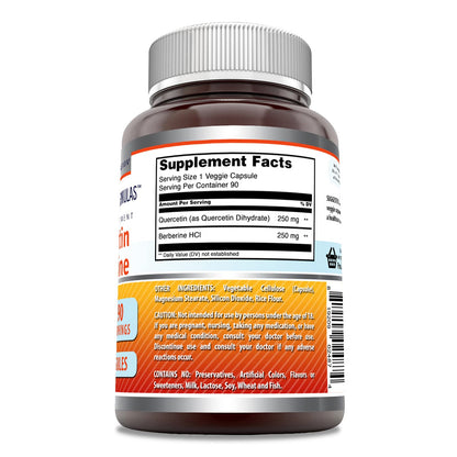 Amazing Formulas Quercetin & Berberine – 250mg Each, 90 Veggie Capsules