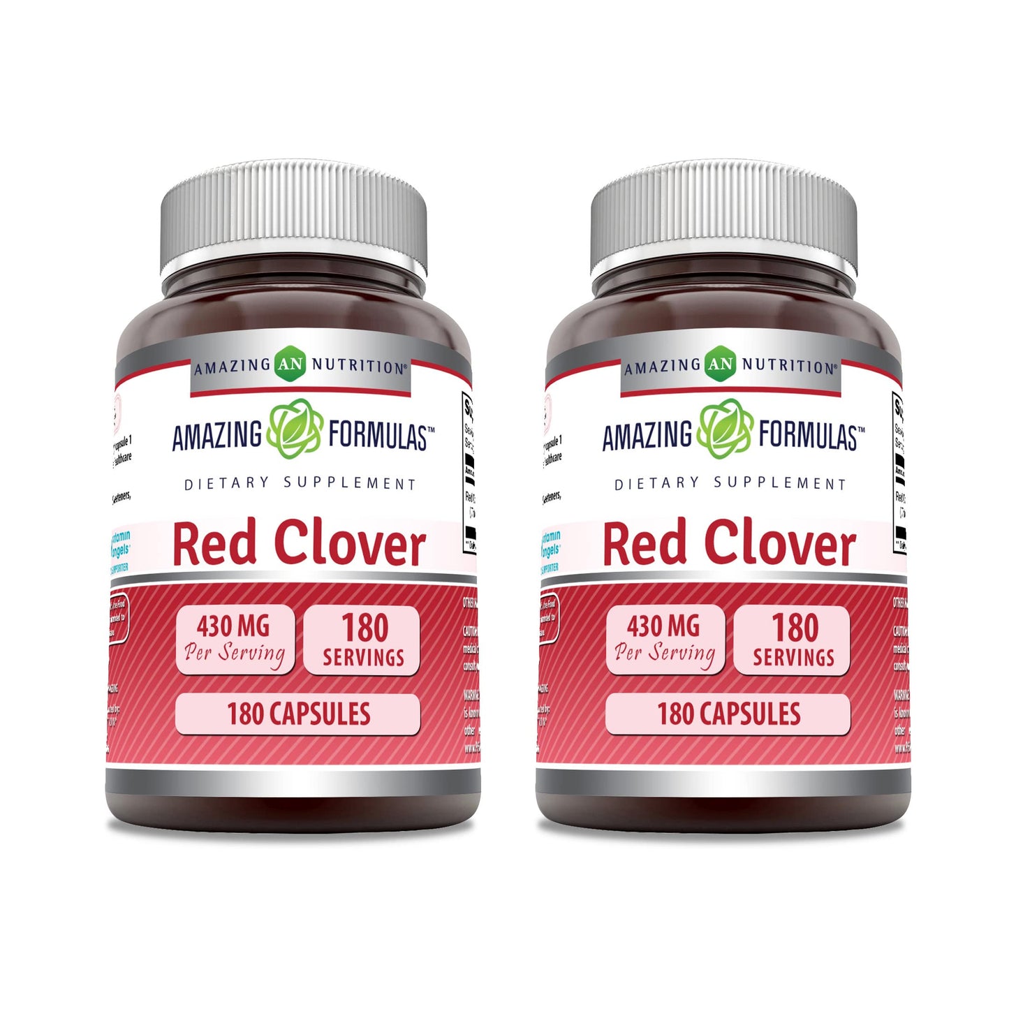 Amazing Formulas Red Clover Supplement – 430 mg, 2-Pack, Non-GMO, Gluten Free