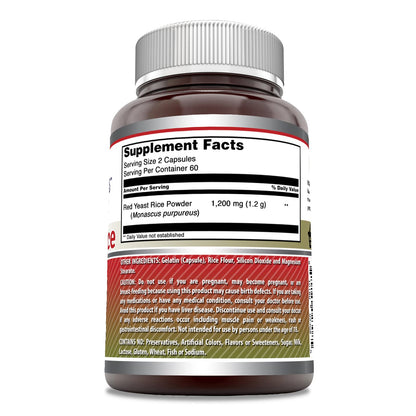 Amazing Formulas Red Yeast Rice 1200mg | Non-GMO, Gluten Free | Made in USA | 120 Count
