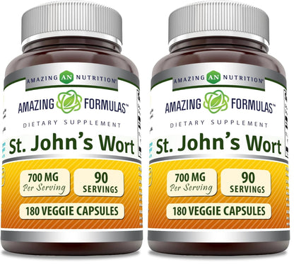 Amazing Formulas St. John's Wort Supplement – 700 mg per Serving | Veggie Capsules | Made in USA