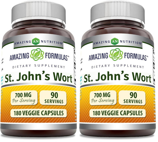 Amazing Formulas St. John's Wort Supplement – 700 mg per Serving | Veggie Capsules | Made in USA BritishVita | Premium UK Vitamins & Wellness Supplements