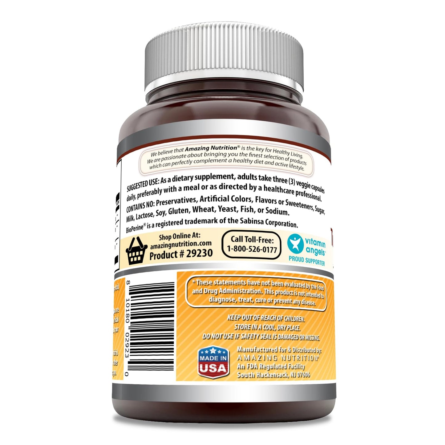 Amazing Formulas Turmeric Curcumin with Bioperine – 2250 Mg/Serving, 180 Count, Made in USA