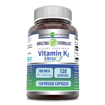 Vitamin K2 MK7 100 mcg Veggie Capsules - Made in USA
