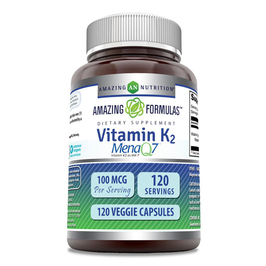 Vitamin K2 MK7 100 mcg Veggie Capsules - Made in USA BritishVita | Premium UK Vitamins & Wellness Supplements