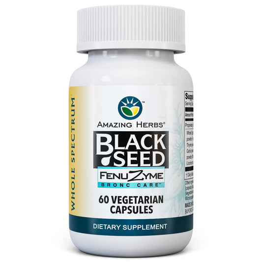 Amazing Herbs Black Seed Bronc-Care – Immune Support Capsules, Vegan, Gluten-Free, Non-GMO (60 Count) BritishVita | Premium UK Vitamins & Wellness Supplements