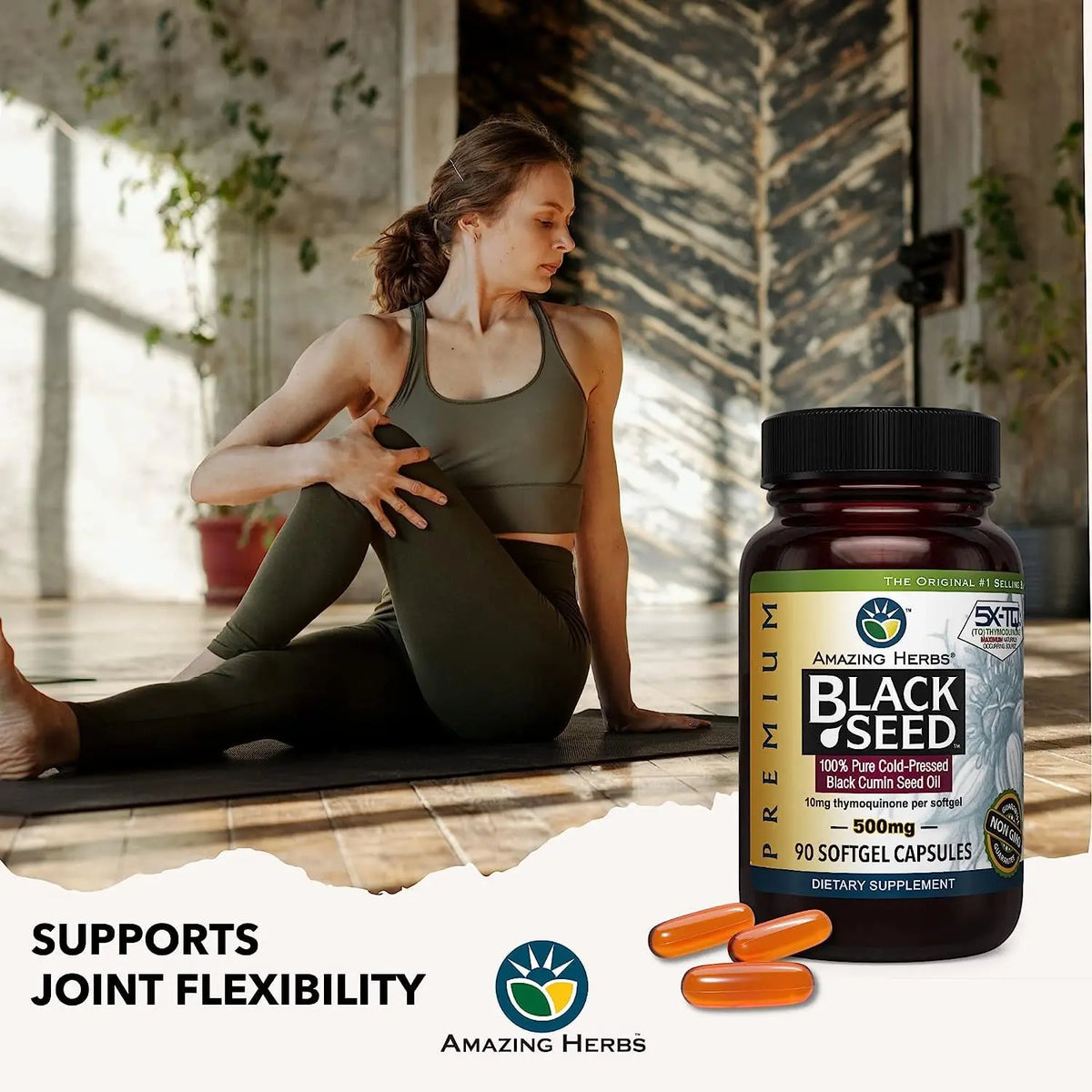 Amazing Herbs Premium Black Seed Oil Capsules – 90 Count x 2, 500mg, Gluten Free & Non-GMO BritishVita | Premium UK Vitamins & Wellness Supplements