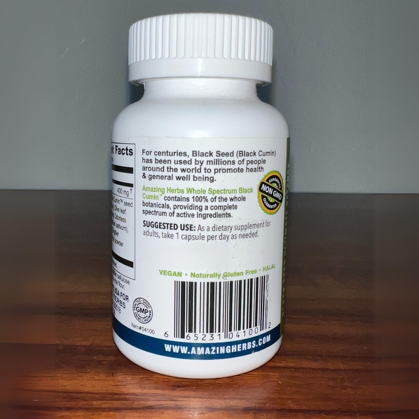 Amazing Herbs Whole Spectrum Black Seed Ultimate – Vegetarian Capsules (Olive Leaf, Garlic, Ginger, Cayenne) – Gluten Free & Vegan – 100 Count