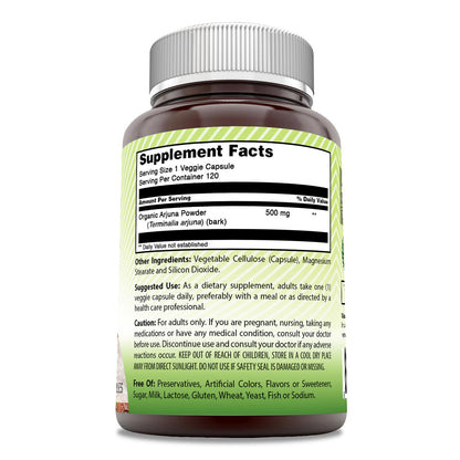 Amazing India Arjuna 500 Mg Supplement | Natural Arjuna Bark | Vegetarian Capsules | Non-GMO | Gluten-Free | Made in USA (1 Pack, 120 Count)