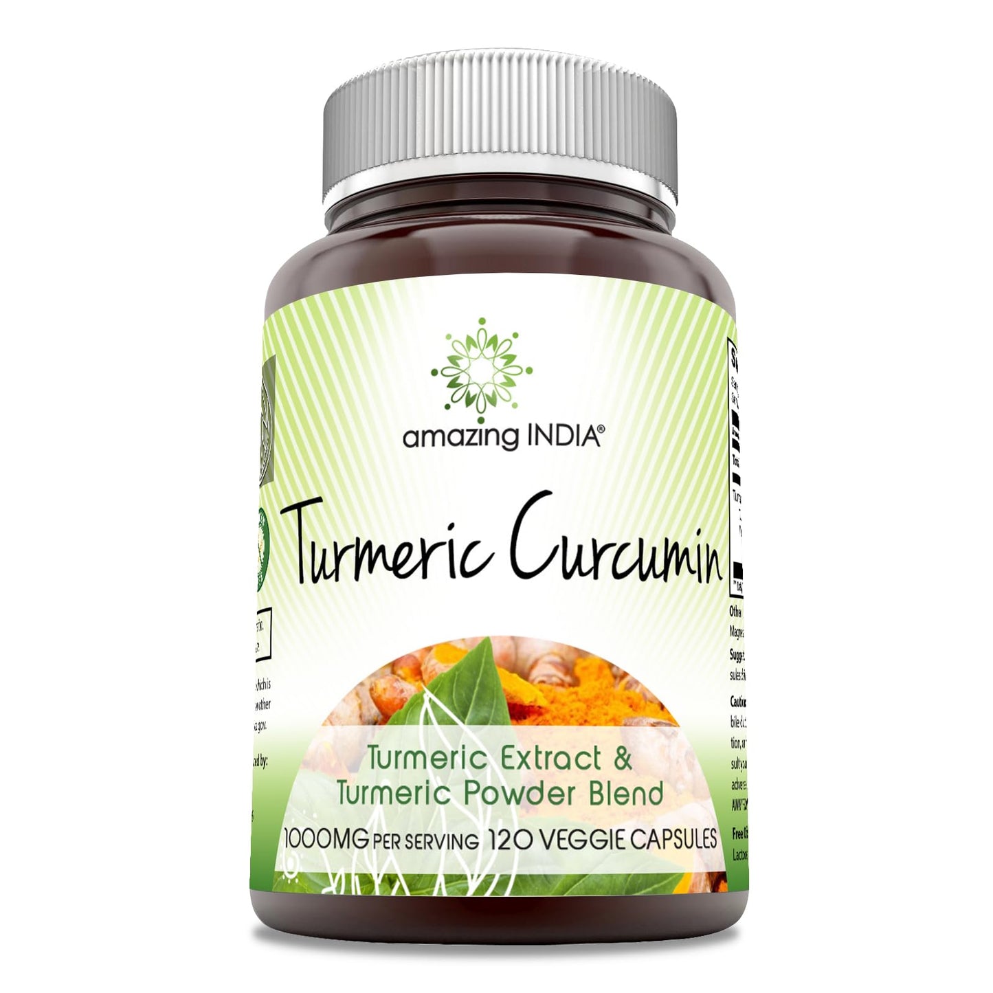 Amazing India Turmeric Curcumin 1000 Mg | 120 Veggie Capsules | Made in USA