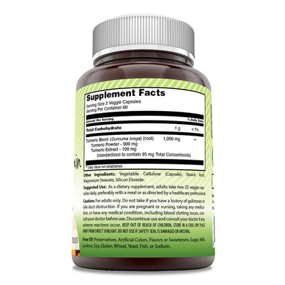 Amazing India Turmeric Curcumin 1000 Mg | 120 Veggie Capsules | Made in USA