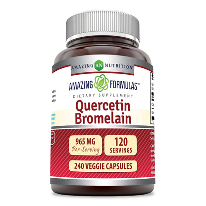Amazing Nutrition Quercetin 800 Mg with Bromelain 165 Mg - 240 Veggie Caps | Non-GMO, Gluten Free, Made in USA