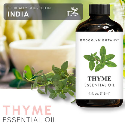 Brooklyn Botany Thyme Essential Oil – 4 Fl Oz | 100% Pure & Natural, Premium Grade