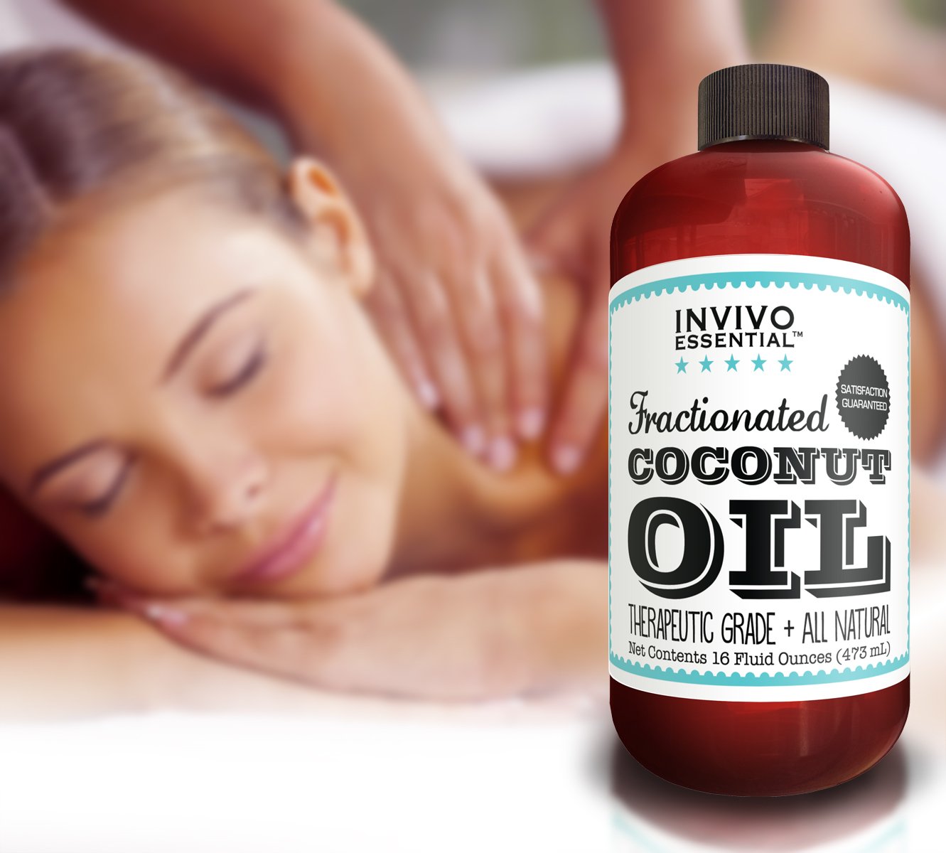 Fractionated Coconut Oil 16oz - Premium Therapeutic Grade Carrier Oil for Aromatherapy & Massage with Pump
