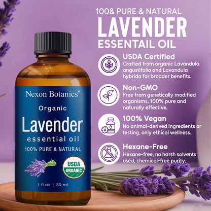 Organic Lavender Essential Oil 30 ml | Nexon Botanics