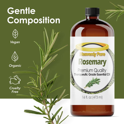 Heavenly Pure Rosemary Essential Oil 16 oz – Diffuser, Hair & Body Care
