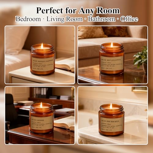 12 Pack Amber Jar Soy Candles – Long-Lasting Scented Home Gift Set