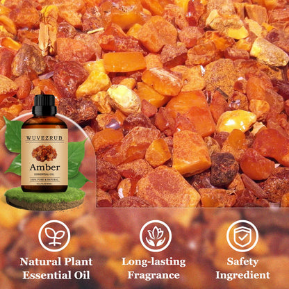 Wuvezrub Amber Essential Oil 60ML | Pure Amber Oil for Aromatherapy Diffuser (2 oz)