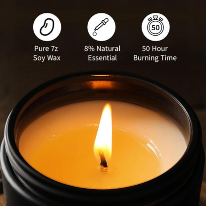 Amber Patchouli Candle - 9 oz Soy Men's Candle, Gift for Him