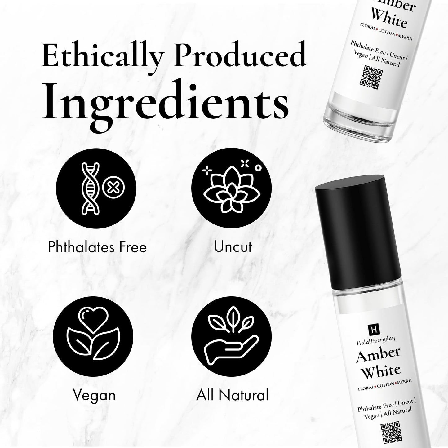 Amber White Type Fragrance Oil – 1/3 oz Roll-On | Alcohol-Free & DPG-Free