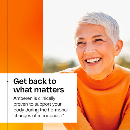 Amberen Menopause Supplement for Women – 180 Capsules – Clinically Proven 12-Symptom Relief