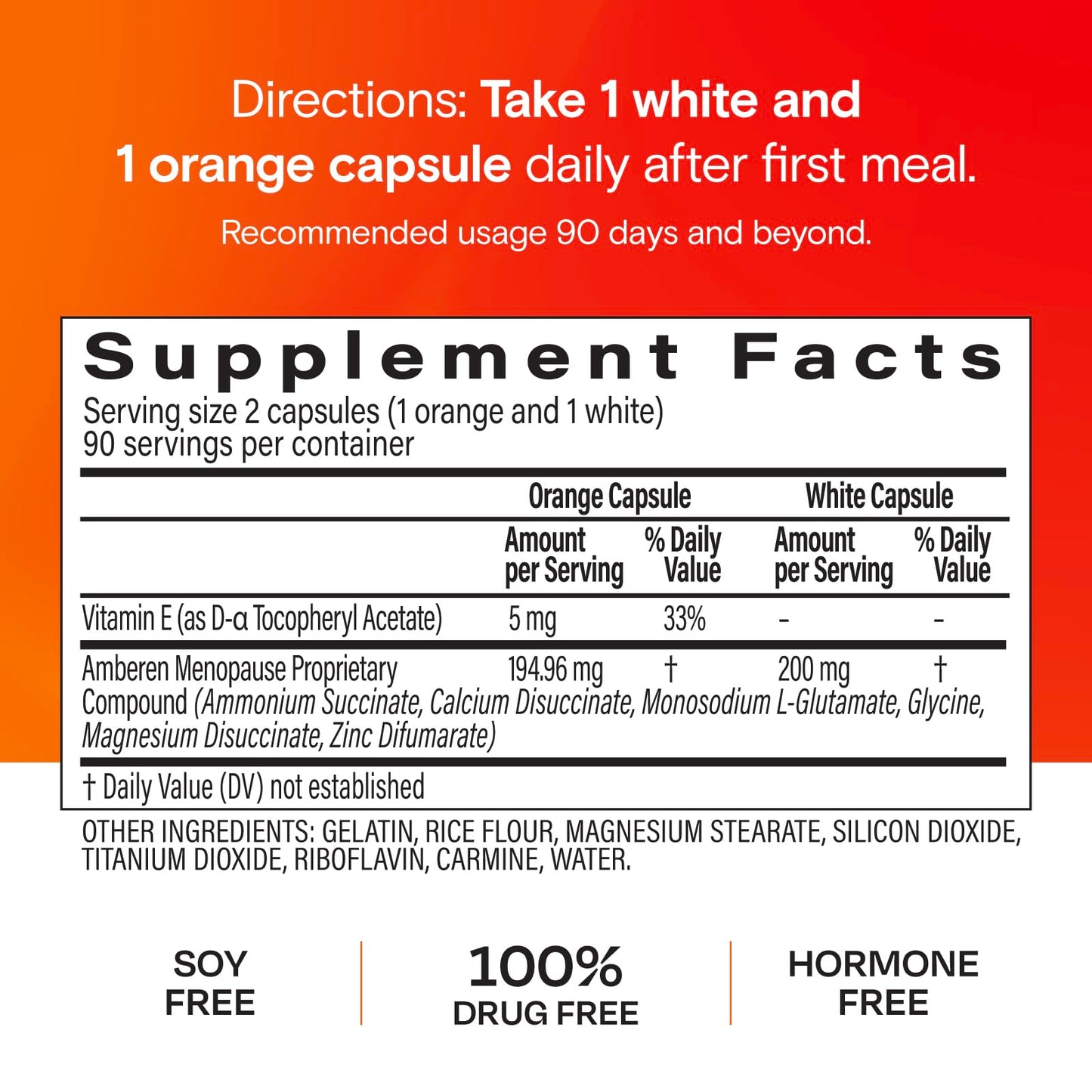 Amberen Menopause Supplement for Women – 180 Capsules – Clinically Proven 12-Symptom Relief