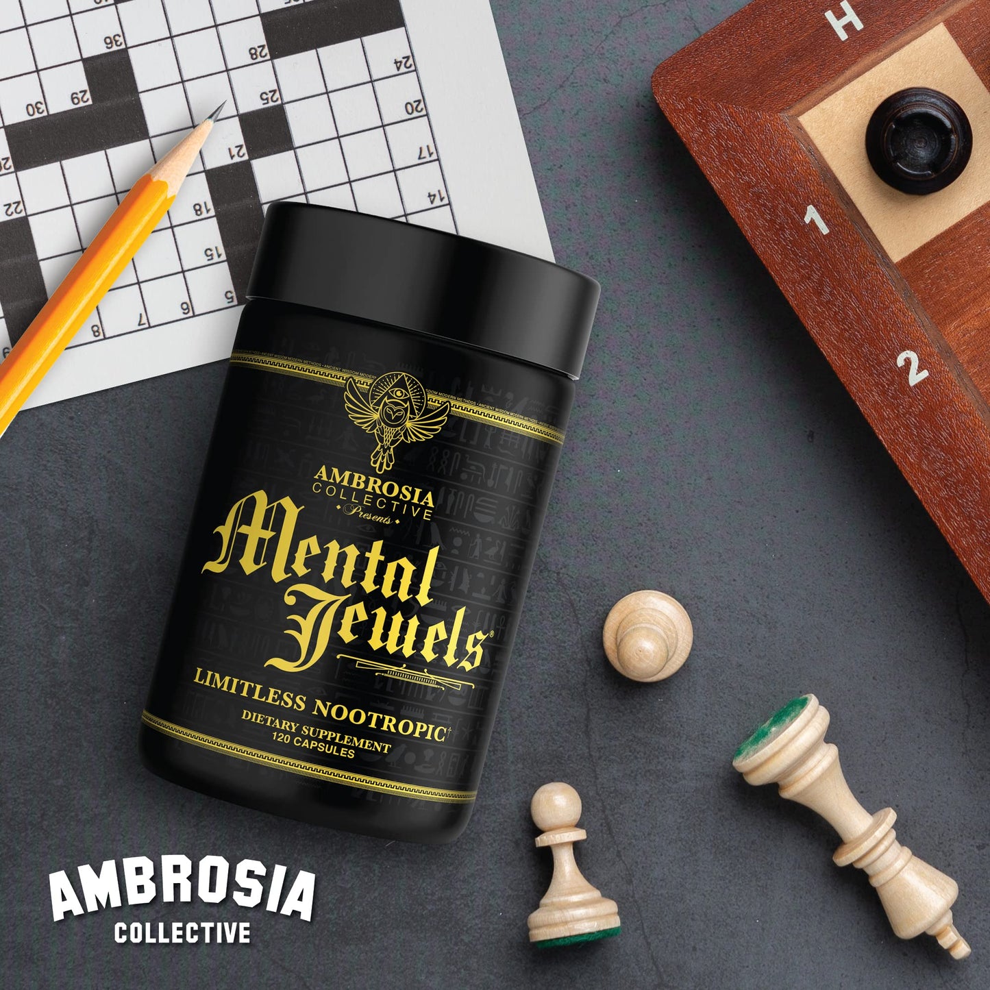 Ambrosia Mental Jewels (Capsules) – Cognitive Enhancer | 120 Veggie Capsules