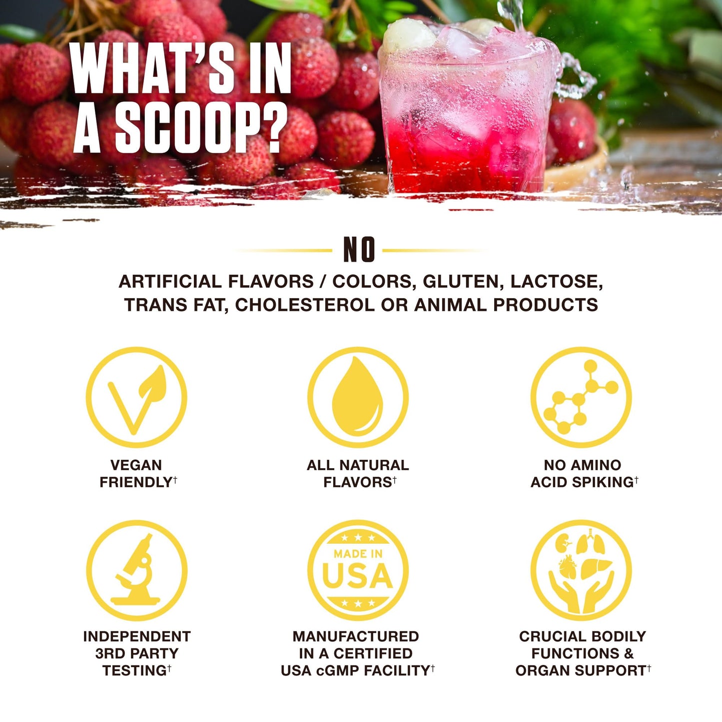 Ambrosia Nektar Superfood Powder - Daily Organ Support | 30 Servings | Strawberry Lychee