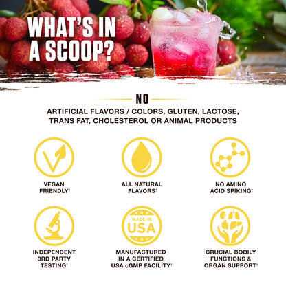 Ambrosia Nektar Superfood Powder - Daily Organ Support | 30 Servings | Strawberry Lychee