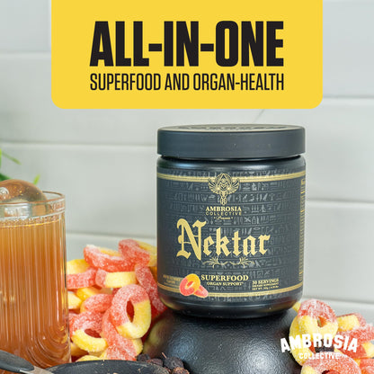 Ambrosia Nektar - Superfood Powder for Daily Organ Support | 30 Servings | Sour Gummy Candy