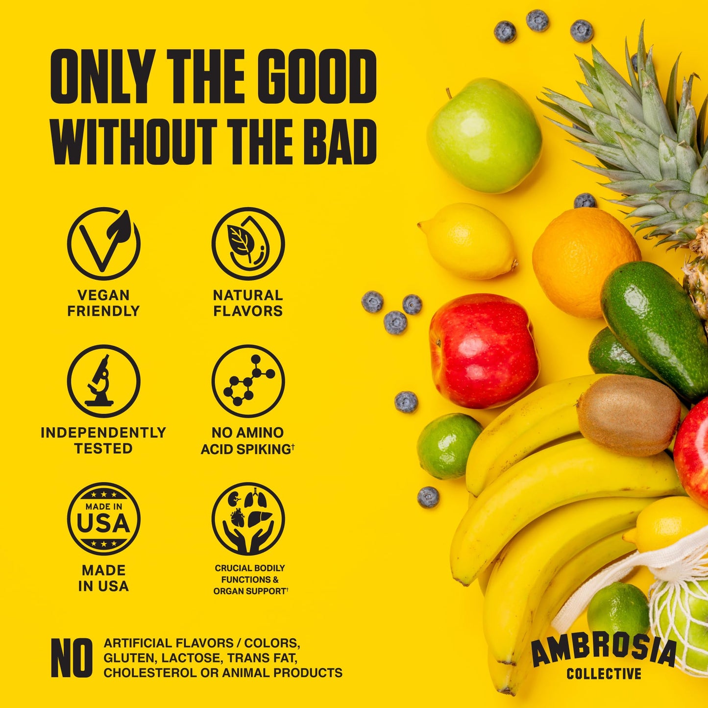 Ambrosia Nektar Superfood Powder – Daily Wellness Support, Greens Powder Alternative | 30 Servings | Fruit Symphony