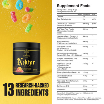 Ambrosia Nektar - Superfood Powder for Daily Organ Support | 30 Servings | Sour Gummy Candy