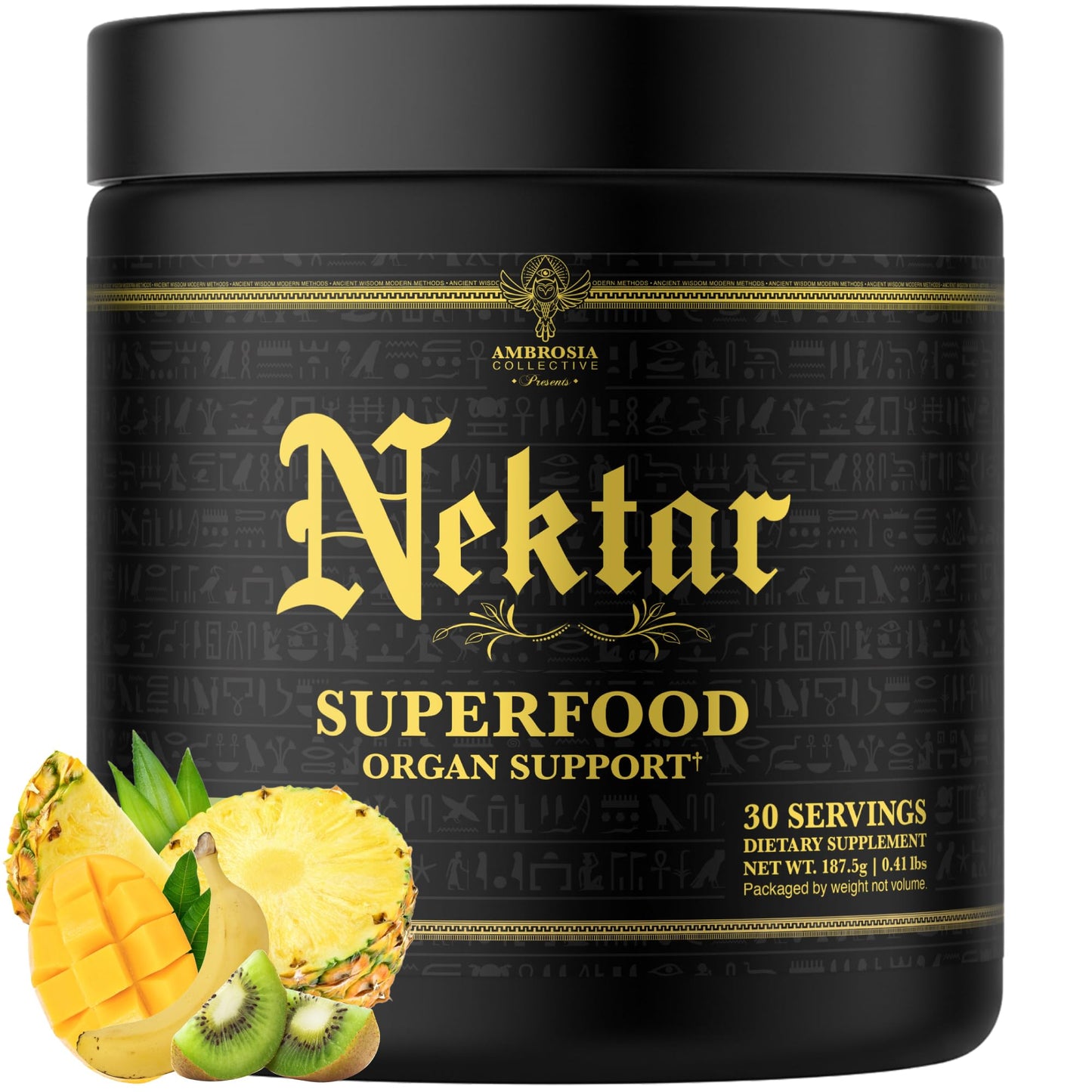Ambrosia Nektar Superfood Powder – Daily Wellness Support, Greens Powder Alternative | 30 Servings | Fruit Symphony