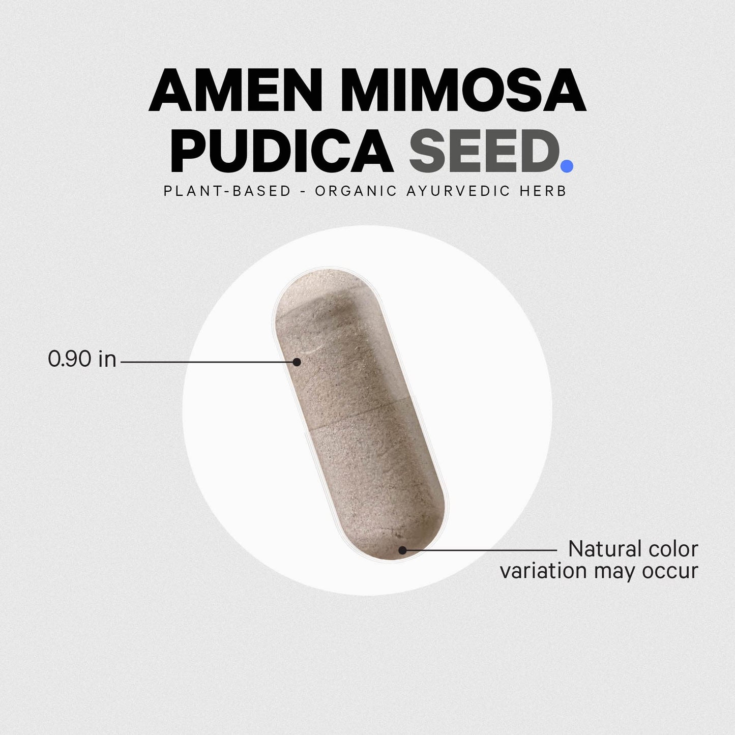 Amen Organic Mimosa Pudica Seeds Capsules – 2 Month Supply, Vegan, Non-GMO, 120 Capsules
