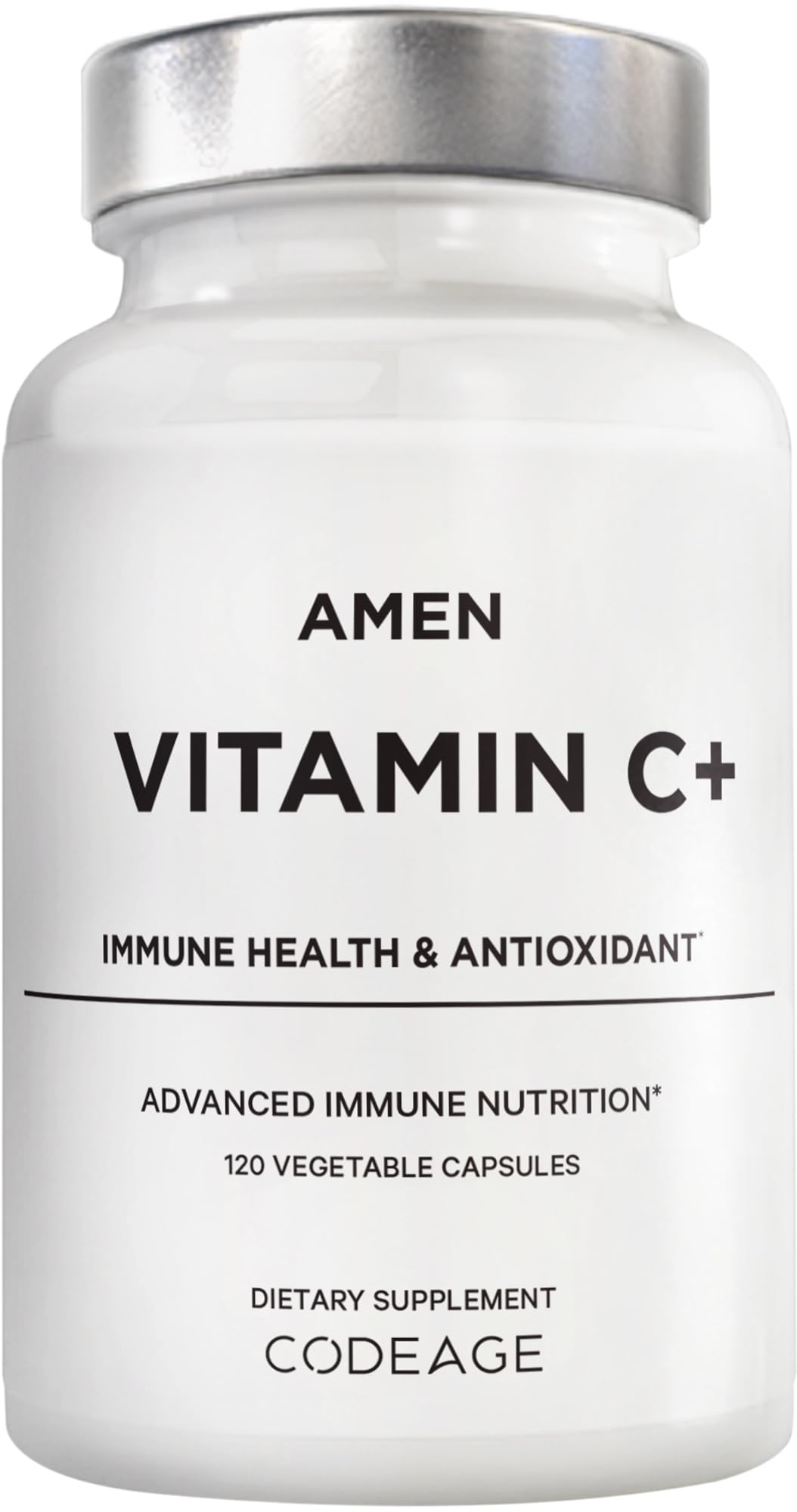 Amen Vitamin C+ with Zinc, Bioflavonoids, Quercetin, Rose Hips & Elderberry – Vegan, Non-GMO – 2 Months Supply (120 Capsules)