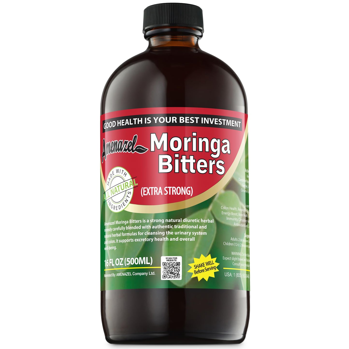 Amenazel Organic Moringa Bitters, 16 fl oz