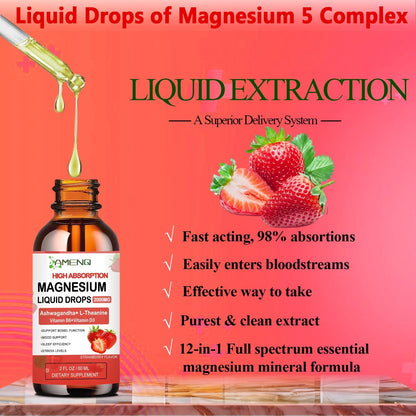 AMENQ HEALTH Cortisol Liquid Drops with Magnesium Glycinate & Ashwagandha