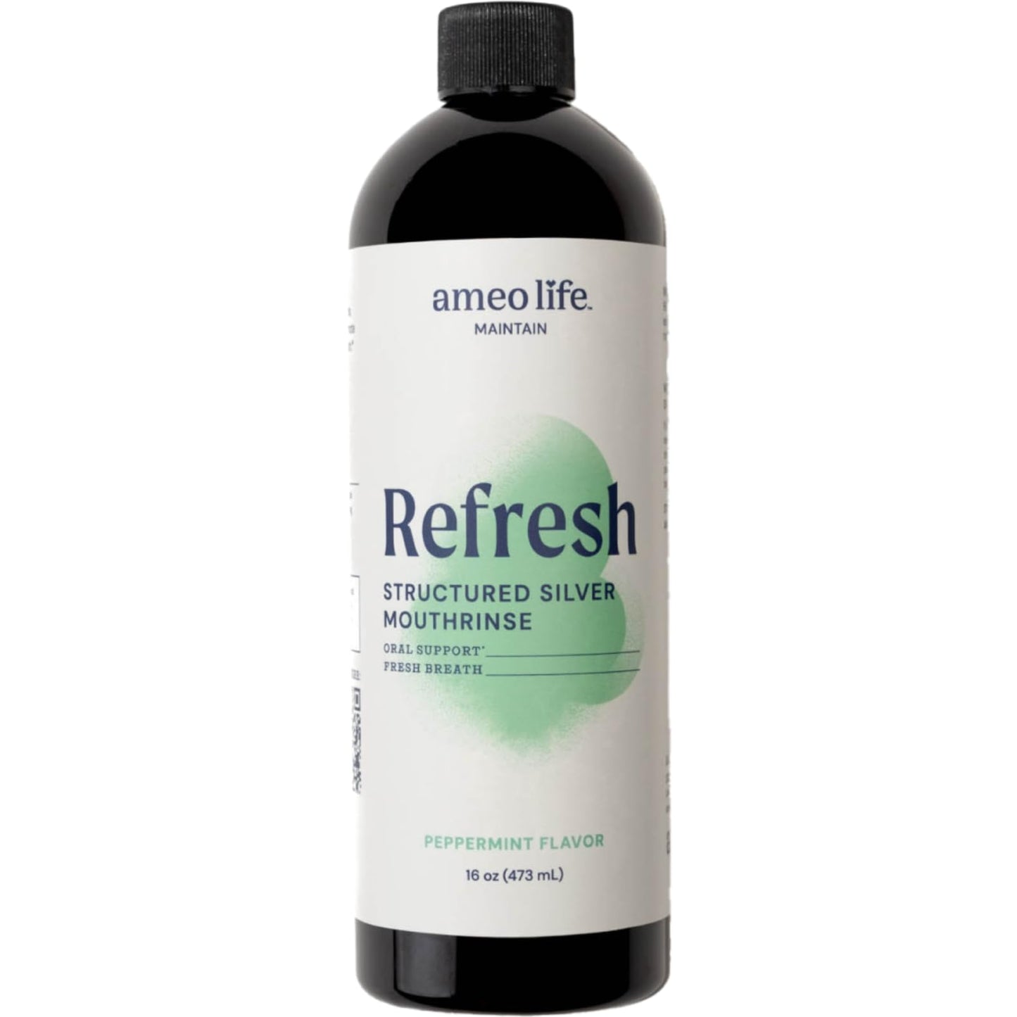 Ameo Life 10ppm Mint Structured Silver Mouthwash – Alcohol-Free Colloidal Rinse (16 oz)