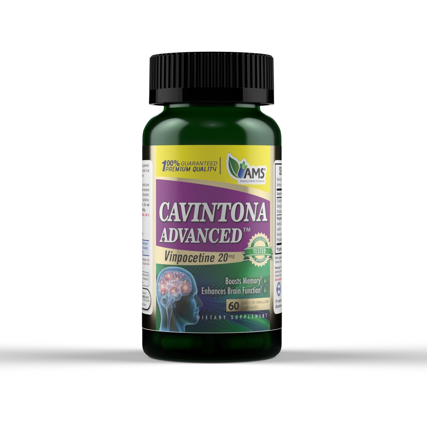 America Medic & Science Cavintona Vinpocetine 20mg – 60 Capsules | Memory, Focus & Brain Health