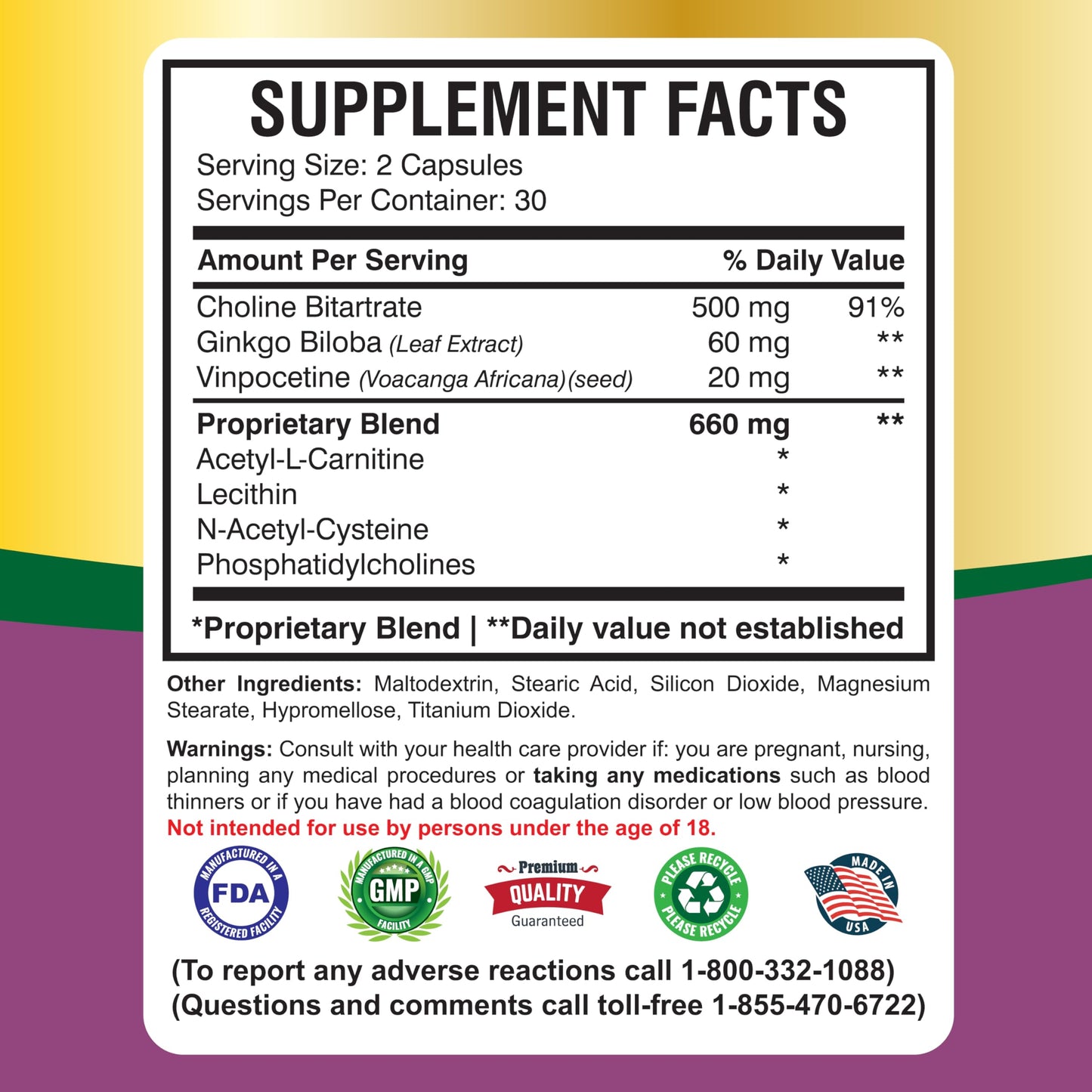 America Medic & Science Cavintona Vinpocetine 20mg – 60 Capsules | Memory, Focus & Brain Health